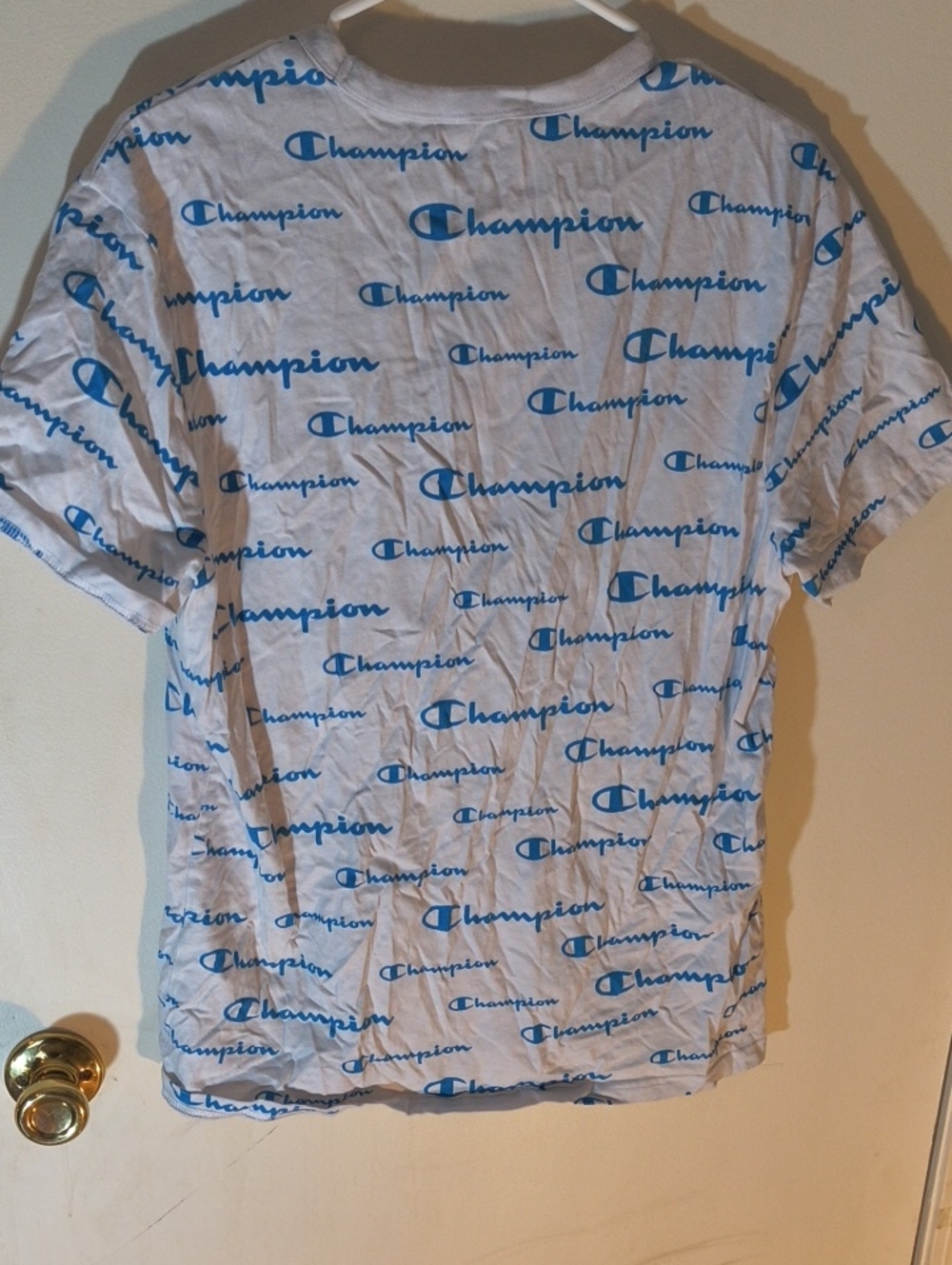 Champion Men’s White T-Shirt with Blue Logo Print - Picture 4 of 4